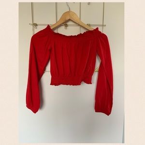 NWT H&M off shoulder red rop